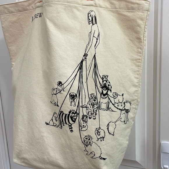 J. Crew Handbags - J. Crew Canvas Tote Dog Walker design rare limited edition hard to find. OS
